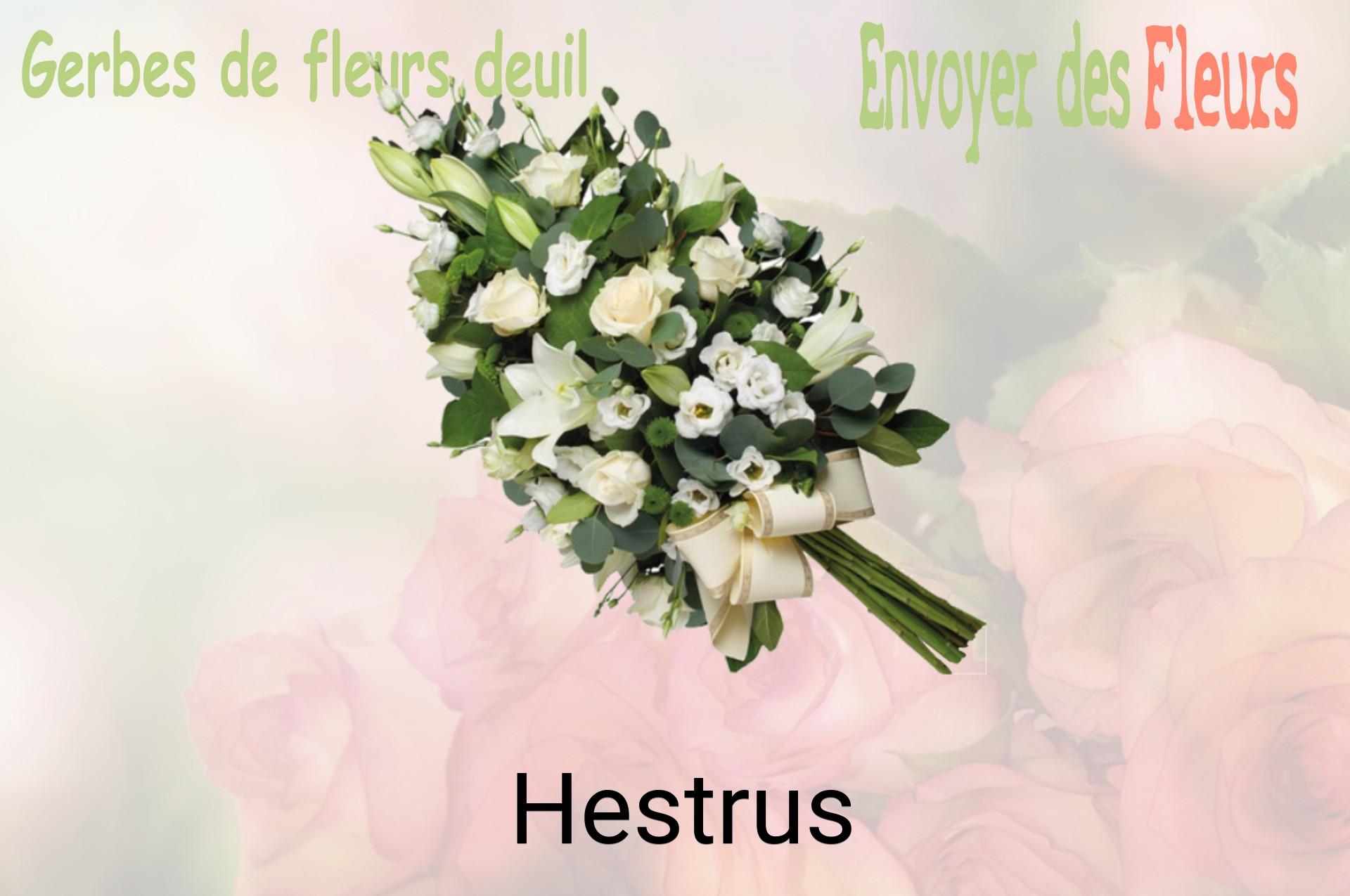 Gerbe de fleurs de deuil livrée à Hestrus